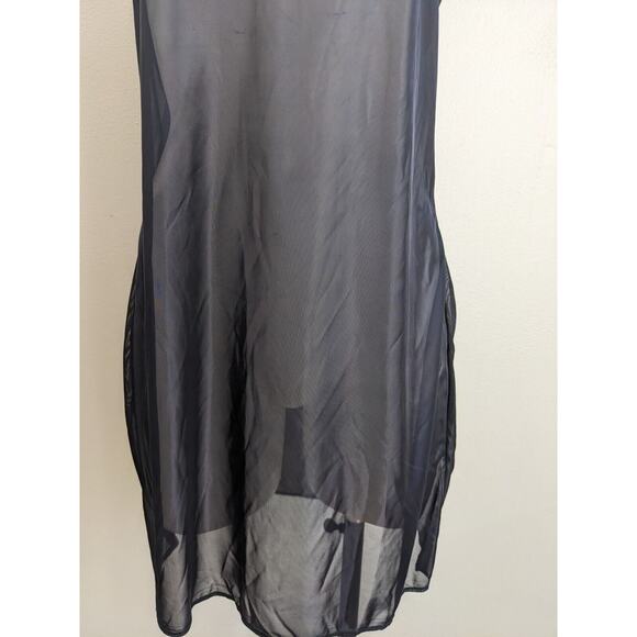 Cap Juluca Sz 10 Slip Mini Dress Sleepwear Black Chemise Translucent Sleeveless - Picture 3 of 8